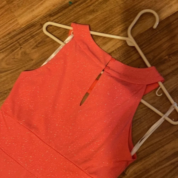 Sweet storm junior women’s  Medium dress gown Coral formal sparkle maxi stretch - Picture 6 of 9